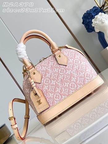 Louis Vuitton Alma BB Bag Monogram Emblème Rose Ruban