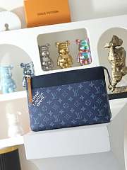 Louis Vuitton Pochette Voyage Souple Monogram Shadow Navy Blue - 1