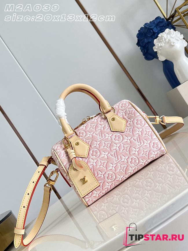 Louis Vuitton Speedy Bandoulière 20 Monogram Emblème Rose Ruban - 1