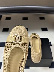 Chanel Woven Ballet Flats with Raffia Grass In Beige - 6