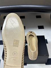 Chanel Woven Ballet Flats with Raffia Grass In Beige - 5