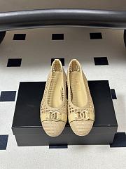 Chanel Woven Ballet Flats with Raffia Grass In Beige - 4