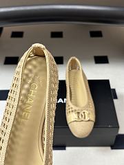 Chanel Woven Ballet Flats with Raffia Grass In Beige - 3
