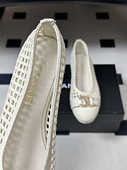 Chanel Woven Ballet Flats with Raffia Grass Off-White - 6