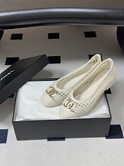 Chanel Woven Ballet Flats with Raffia Grass Off-White - 4