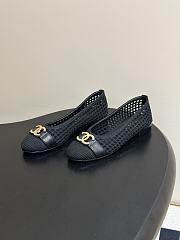 Chanel Woven Ballet Flats with Raffia Grass In Black - 1