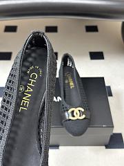 Chanel Woven Ballet Flats with Raffia Grass In Black - 4