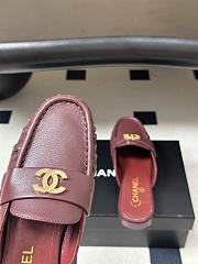Chanel Crumpled Lambskin CC Mules In Burgundy - 3