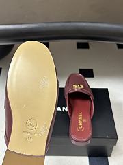 Chanel Crumpled Lambskin CC Mules In Burgundy - 2