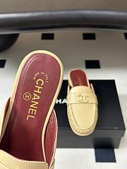 Chanel Crumpled Lambskin CC Mules In Beige - 4