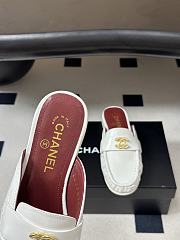 Chanel Crumpled Lambskin CC Mules In White - 6