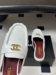 Chanel Crumpled Lambskin CC Mules In White - 5