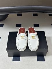 Chanel Crumpled Lambskin CC Mules In White - 3