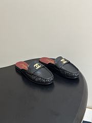 Chanel Crumpled Lambskin CC Mules In Black - 1