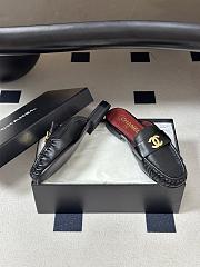 Chanel Crumpled Lambskin CC Mules In Black - 6