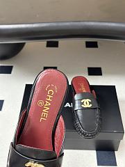 Chanel Crumpled Lambskin CC Mules In Black - 5