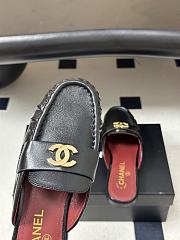 Chanel Crumpled Lambskin CC Mules In Black - 4