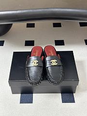 Chanel Crumpled Lambskin CC Mules In Black - 3