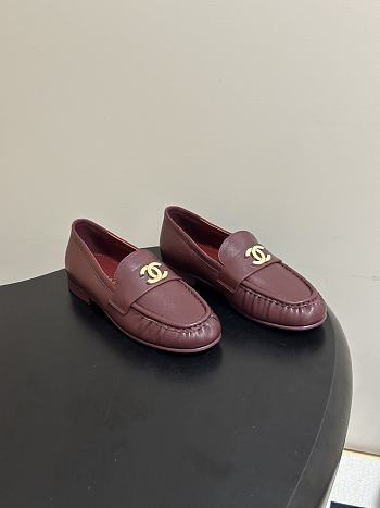 Chanel Métiers d’art 2026 Mocassins Crumpled Shiny Lambskin In Burgundy