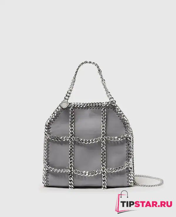 Stella McCartney Falabella chain cage mini tote in gray - 1