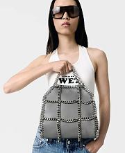 Stella McCartney Falabella chain cage mini tote in gray - 2