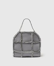 Stella McCartney Falabella chain cage mini tote in gray - 3