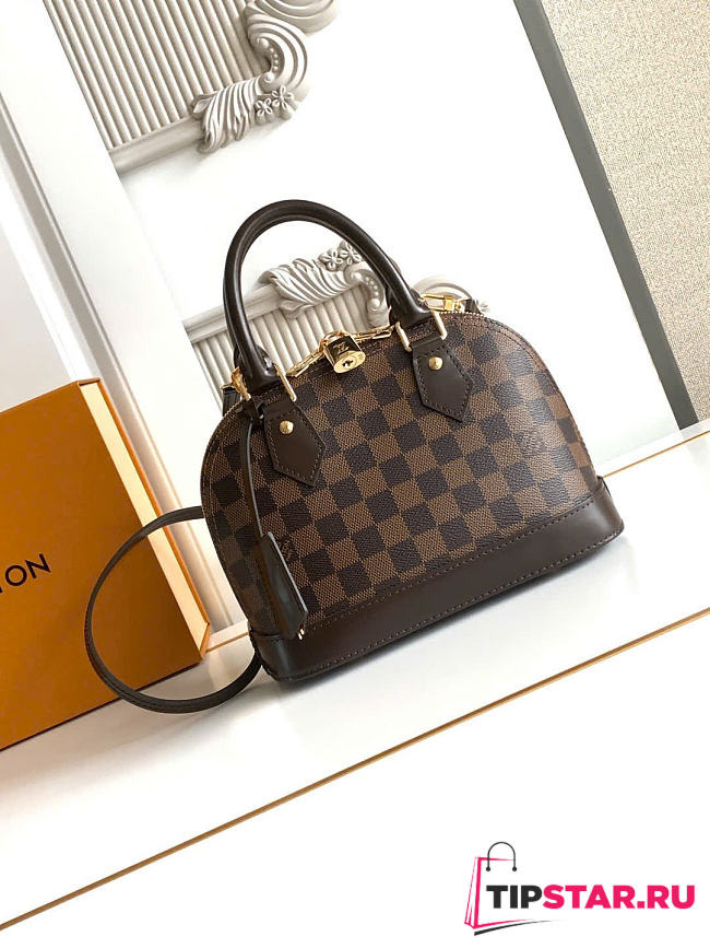 Louis Vuitton Alma BB Bag Damier Ebene Canvas In Brown - 1
