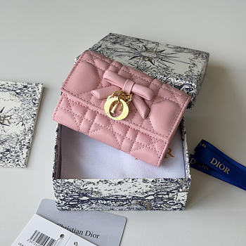 Dior Lady Dior Glycine Wallet Pink Lambskin