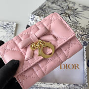 Dior Lady Dior Glycine Wallet Pink Lambskin - 6
