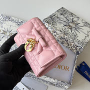Dior Lady Dior Glycine Wallet Pink Lambskin - 5