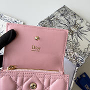 Dior Lady Dior Glycine Wallet Pink Lambskin - 2