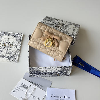 Dior Lady Dior Glycine Wallet Beige Lambskin