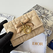Dior Lady Dior Glycine Wallet Beige Lambskin - 4