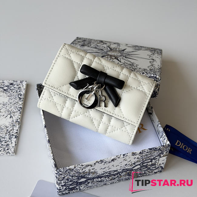 Dior Lady Dior Glycine Wallet Latte and Black Cannage Lambskin - 1