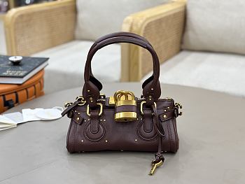 Chloe Small Paddington Shoulder Bag In Burgundy