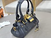 Chloe Small Paddington Shoulder Bag In Dark Blue - 6