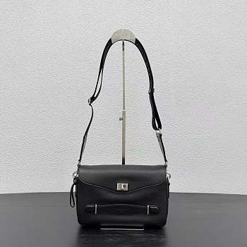 Balenciaga Le 7 Cube Messenger Bag Small in black grained calfskin
