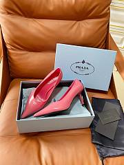 Prada Retro Triangle Logo Pointed-Toe Heels Pink - 2