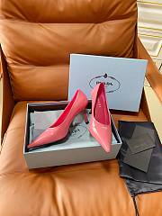 Prada Retro Triangle Logo Pointed-Toe Heels Pink - 3