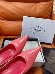Prada Retro Triangle Logo Pointed-Toe Heels Pink - 6