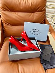 Prada Retro Triangle Logo Pointed-Toe Heels Red - 2