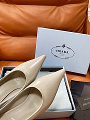 Prada Retro Triangle Logo Pointed-Toe Heels Ivory - 2