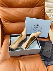 Prada Retro Triangle Logo Pointed-Toe Heels Beige - 2