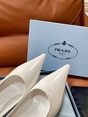 Prada Retro Triangle Logo Pointed-Toe Heels White - 3