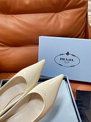 Prada Retro Triangle Logo Pointed-Toe Heels Off-White - 4