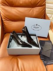 Prada Retro Triangle Logo Pointed-Toe Heels Black - 5