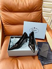 Prada Retro Triangle Logo Pointed-Toe Heels Black - 3
