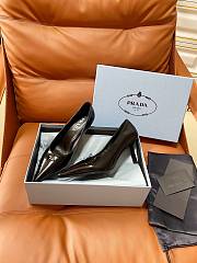 Prada Retro Triangle Logo Pointed-Toe Heels Black - 2