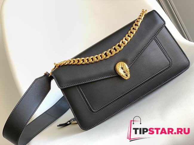Bvlgari Serpenti East-West Maxi Chain In Black - 1