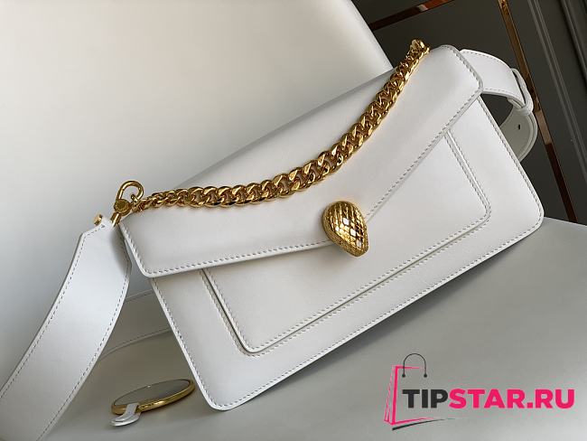 Bvlgari Serpenti East-West Maxi Chain In White - 1